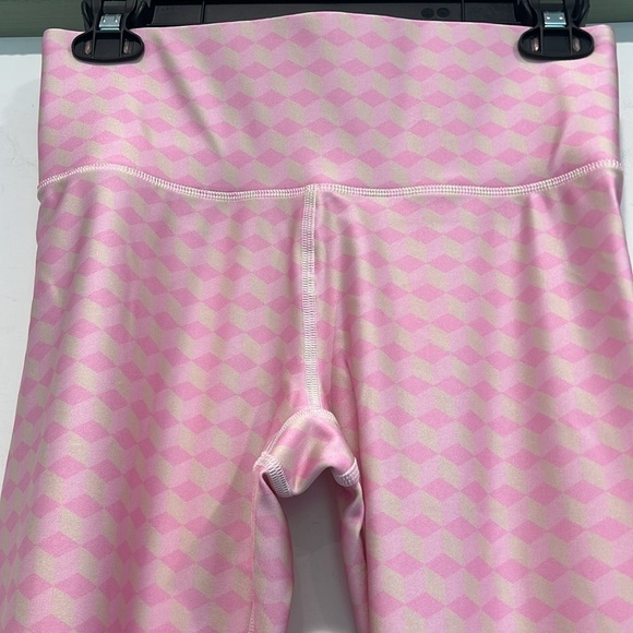 Terez Pink full length medium pink clown core diamond Leggings new - Picture 3 of 6